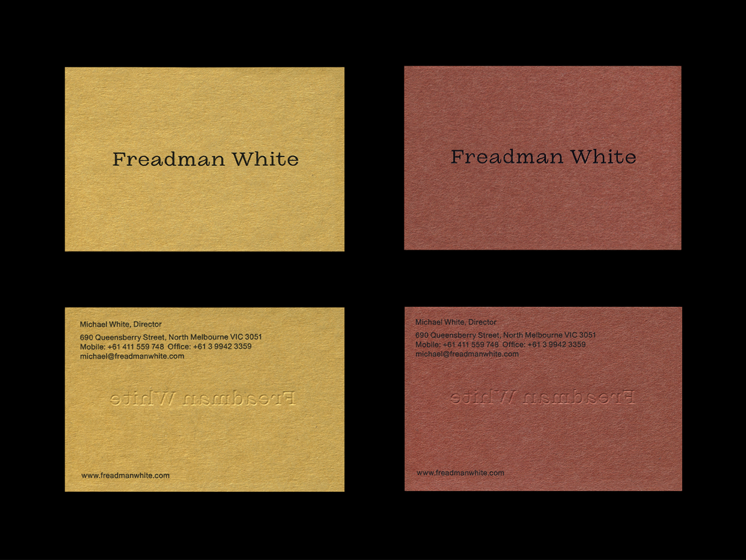 Creative Business Cards – Freadman White by Studio Hi Ho