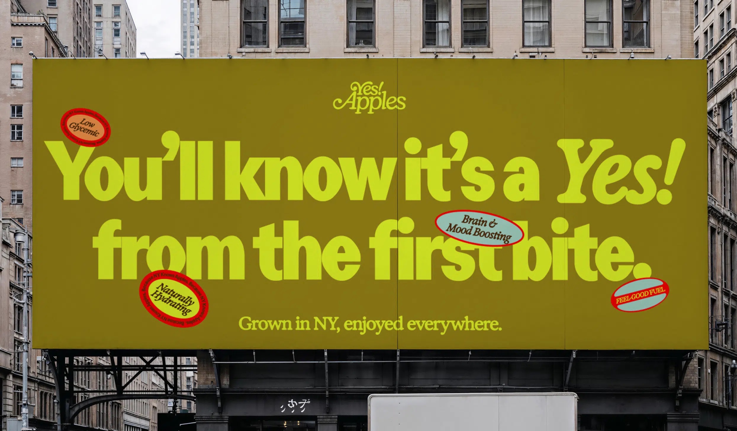 Blurr Bureau Yes Apples branding identity bpo review packaging wordmark logo billboard