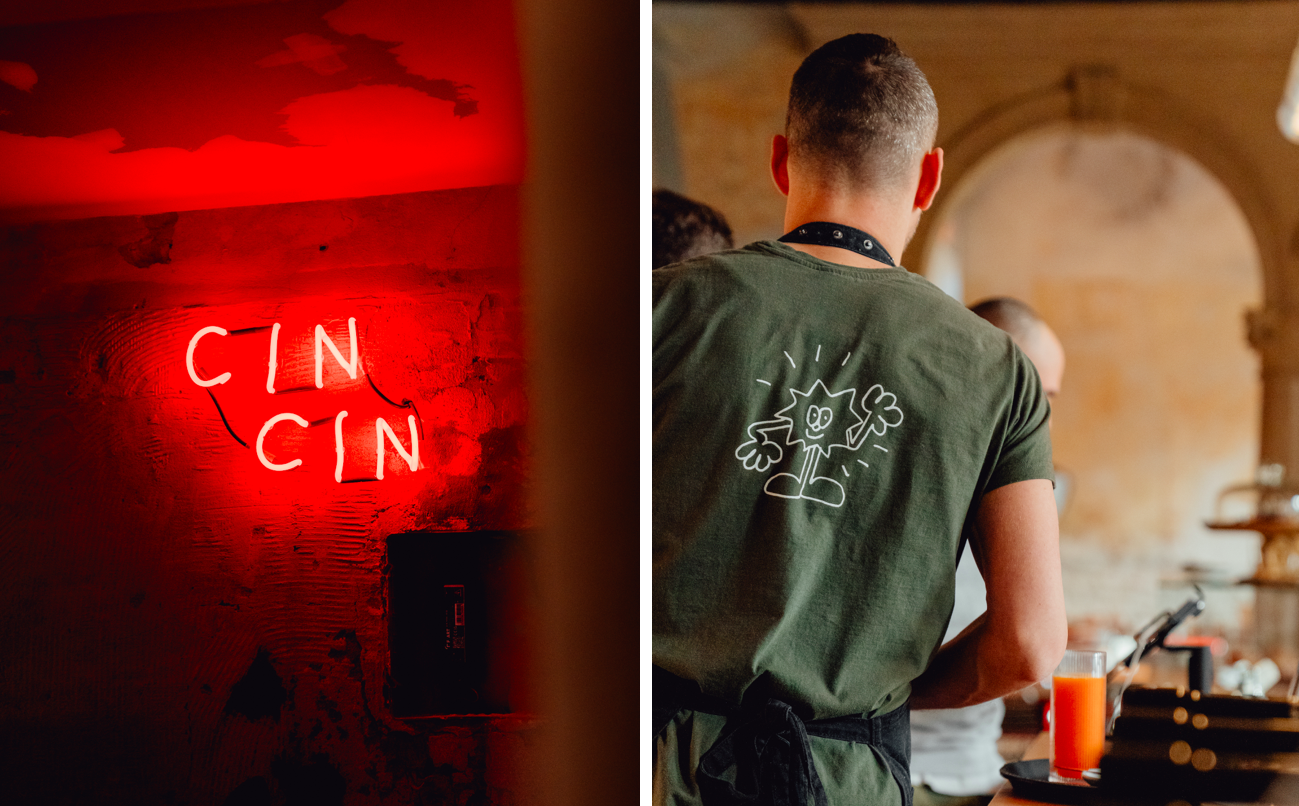 CaffeNazionale Studio Mut branding identity logo wordmark BPO review signange t shirt uniform