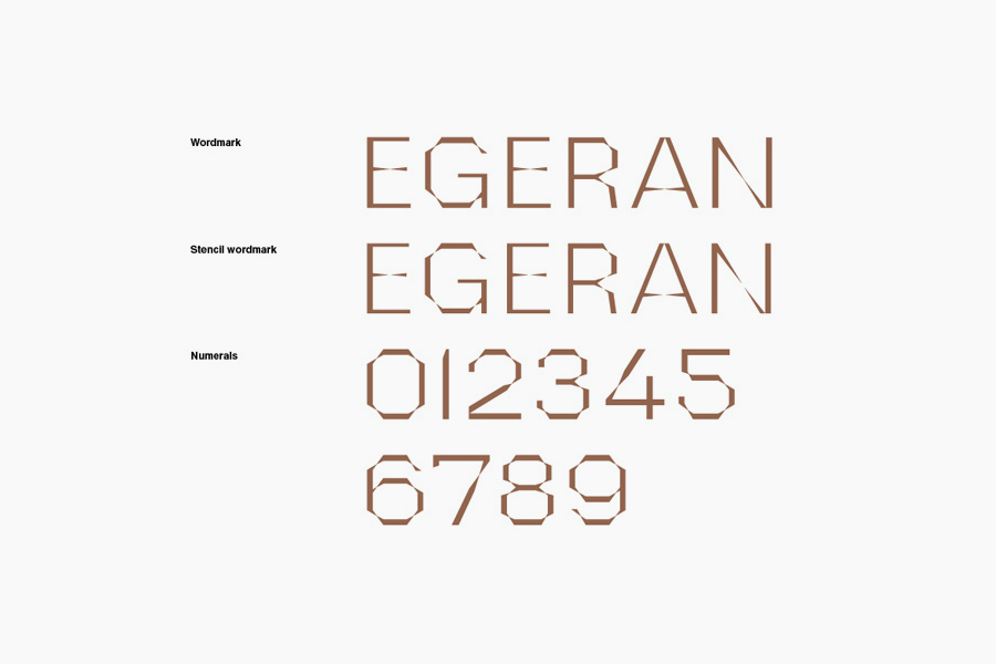 Custom typography for Egeran designed by Project Projects
