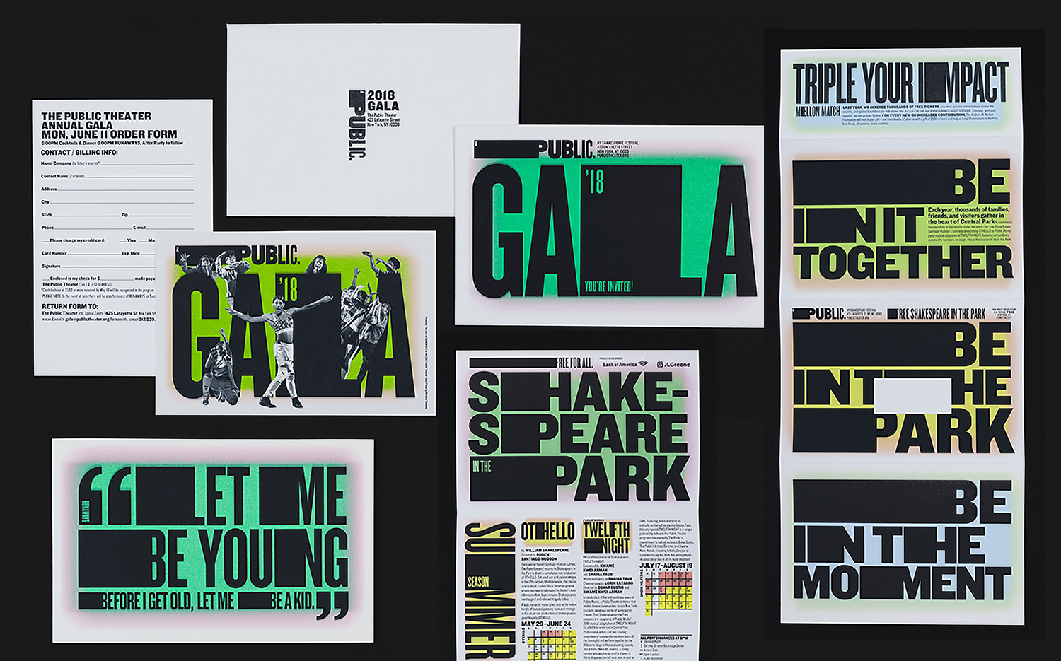 Fluorescent Colours In Print – Shakespeare In The Park 2018 by Pentagram