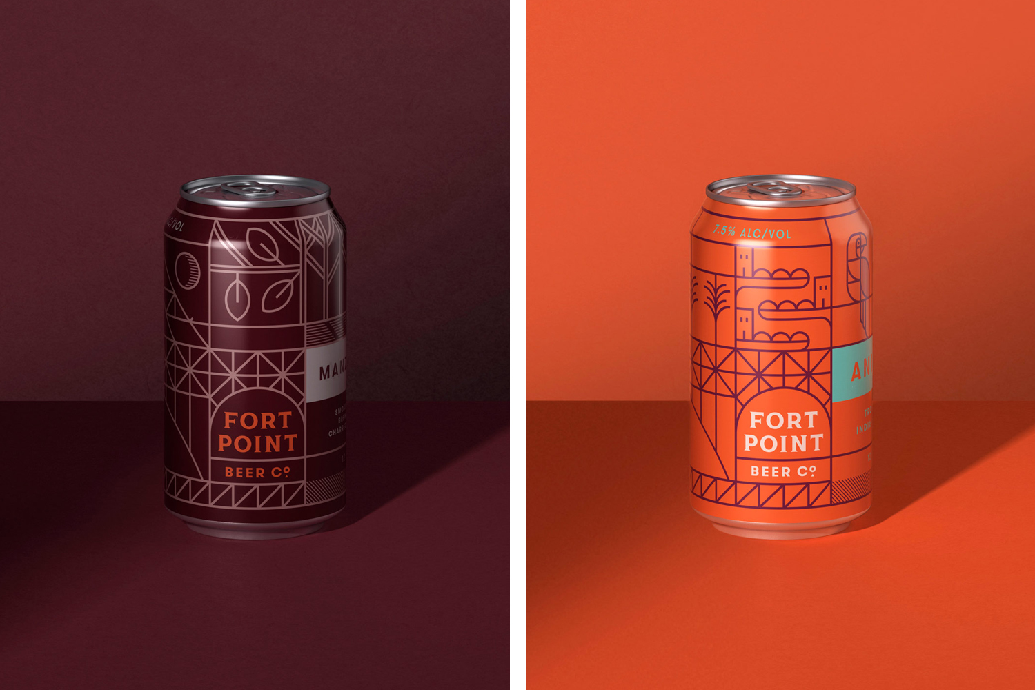 Package design for Fort Point Beer Company by San Francisco based graphic design studio Manual