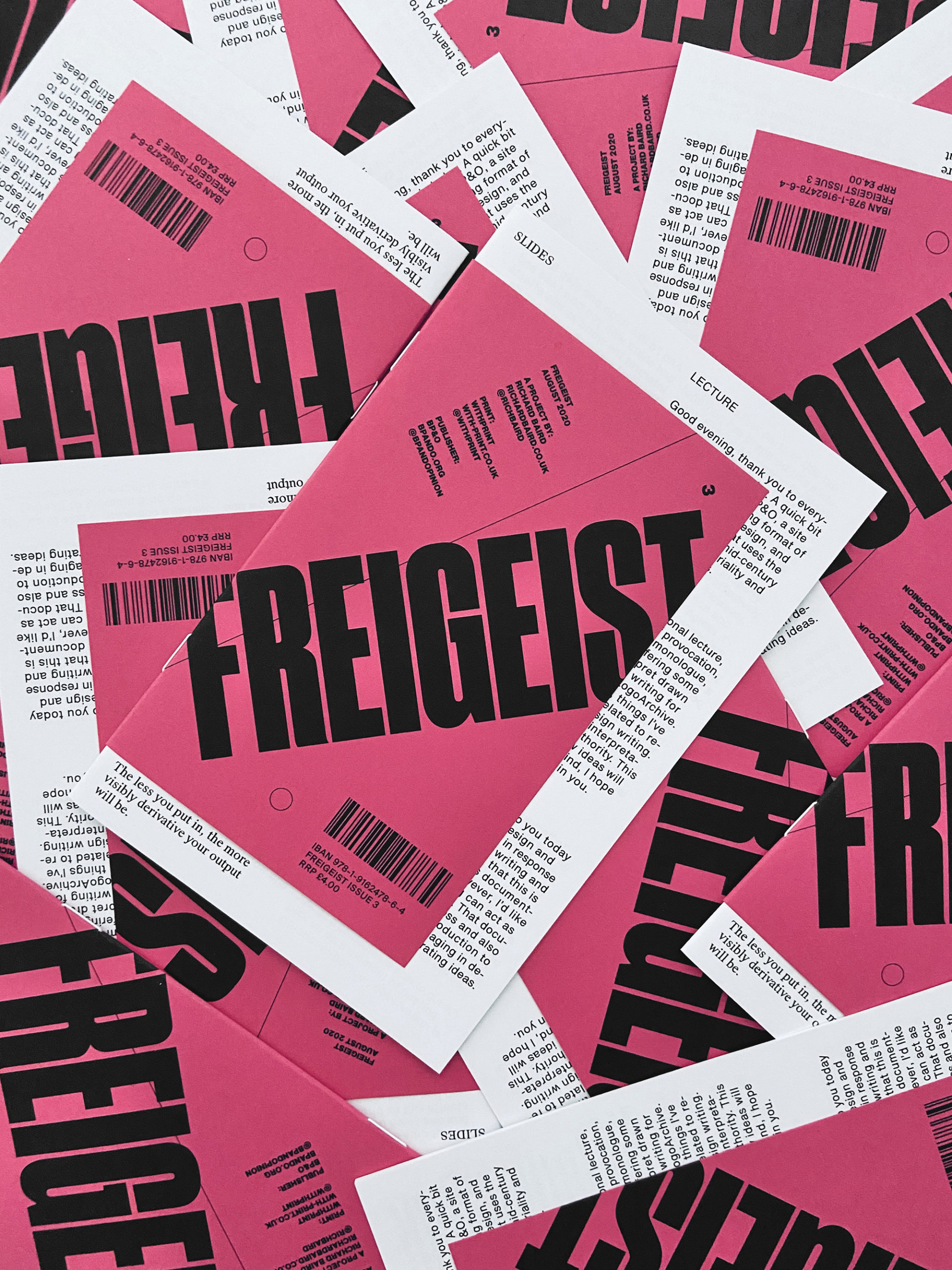 Freigeist Zine Issue 3 designed by Richard Baird, published by BP&O