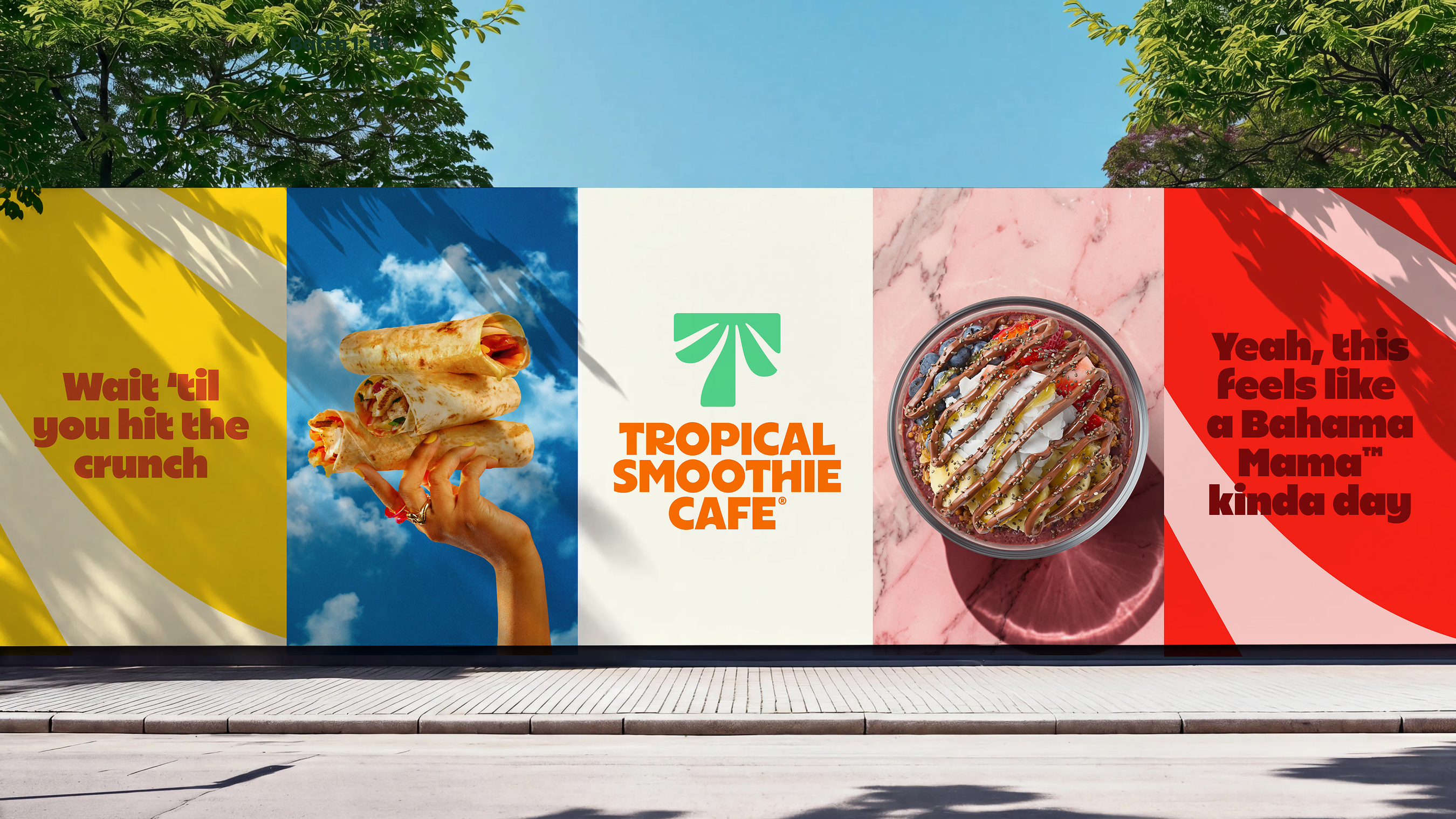 JKR Tropical Smoothie Cafe brand identity design BPO review posters