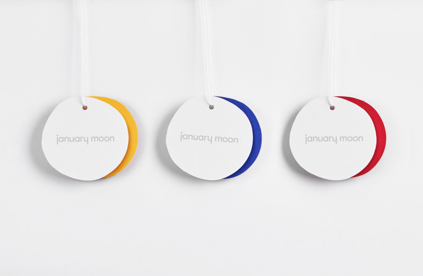 Branding and packaging for teething jewellery brand January Moon by Perky Bros