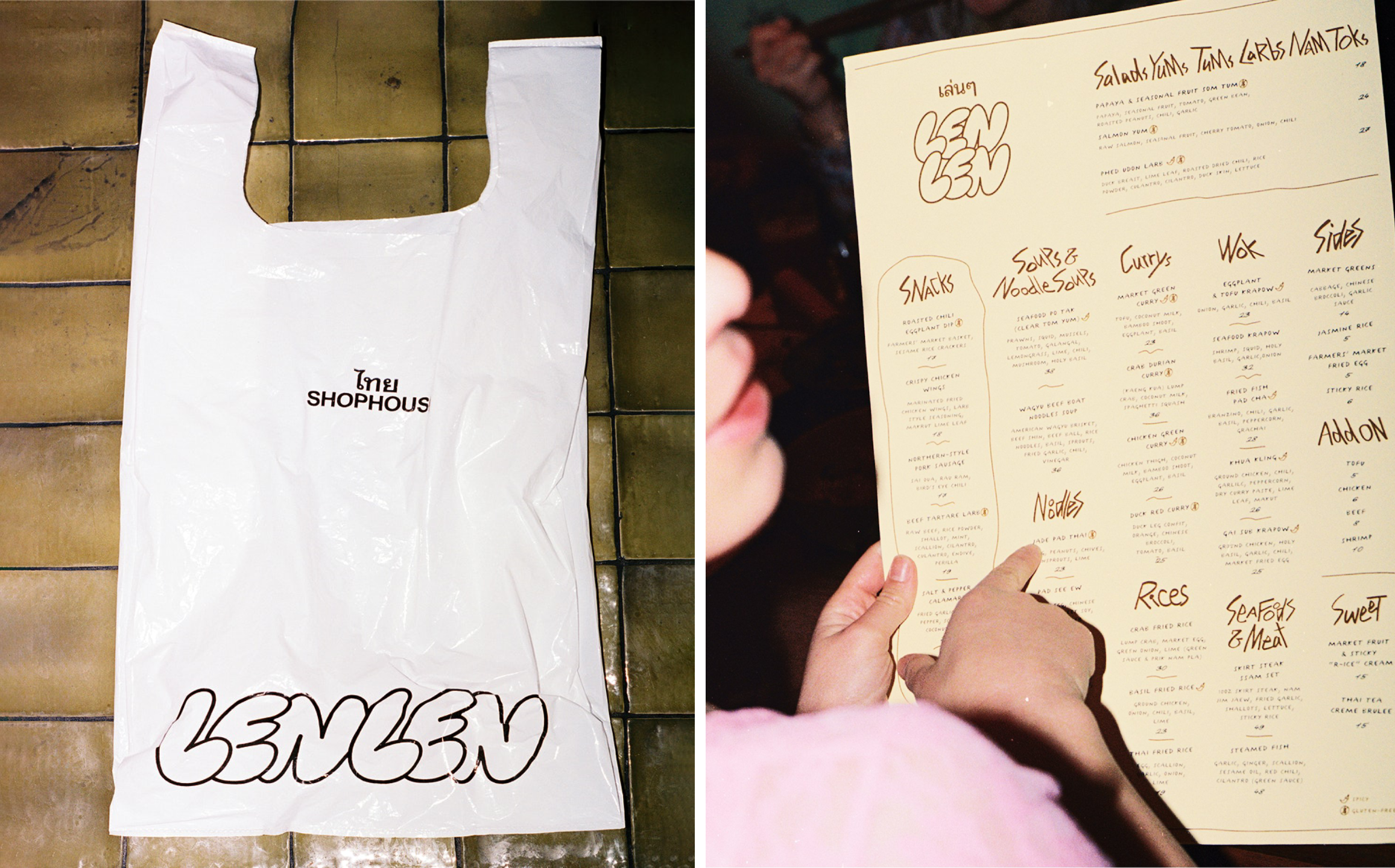 LenLen-Pentagram-TrabuccoCampos-brand identity design logo typography bpo review menu bag