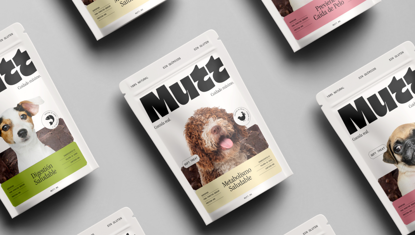 Mutt branding logo packaging typography by Brands & People