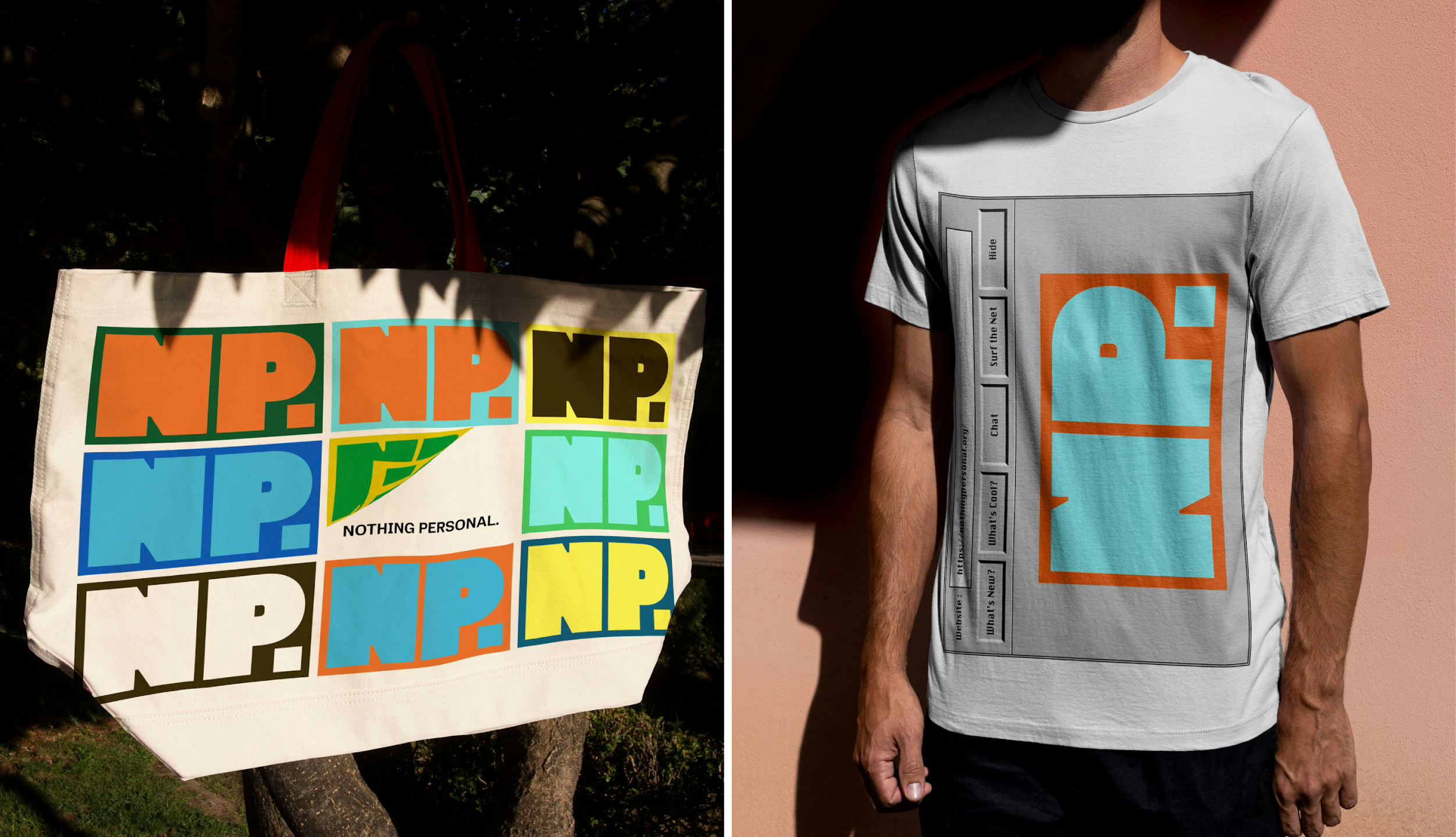 NothingPersonal Pentagram brand identity design bpo review merch t shirt tote