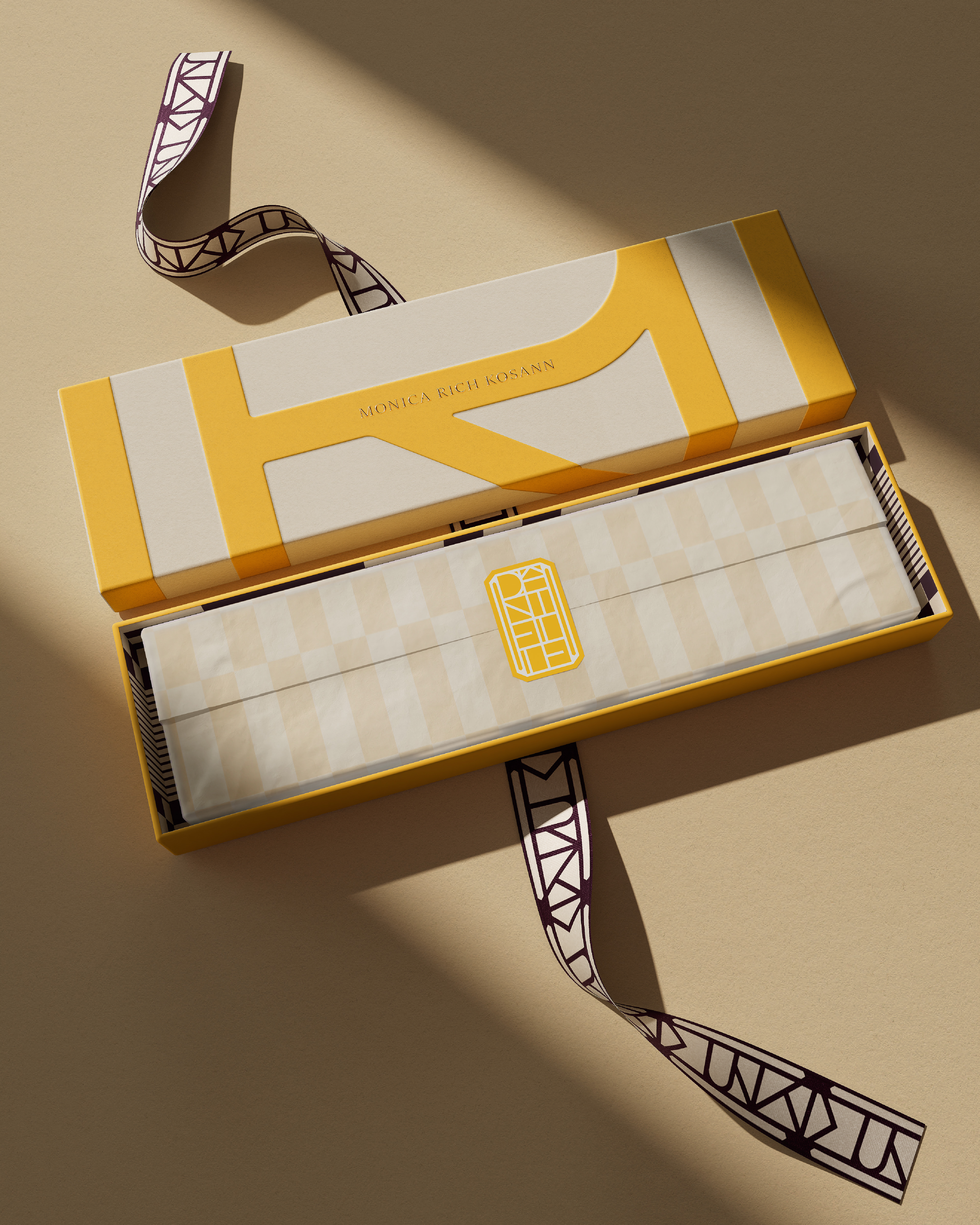 Monogram, branding, packaging and art direction by Here for fine jewellery brand Monica Rich Kosann