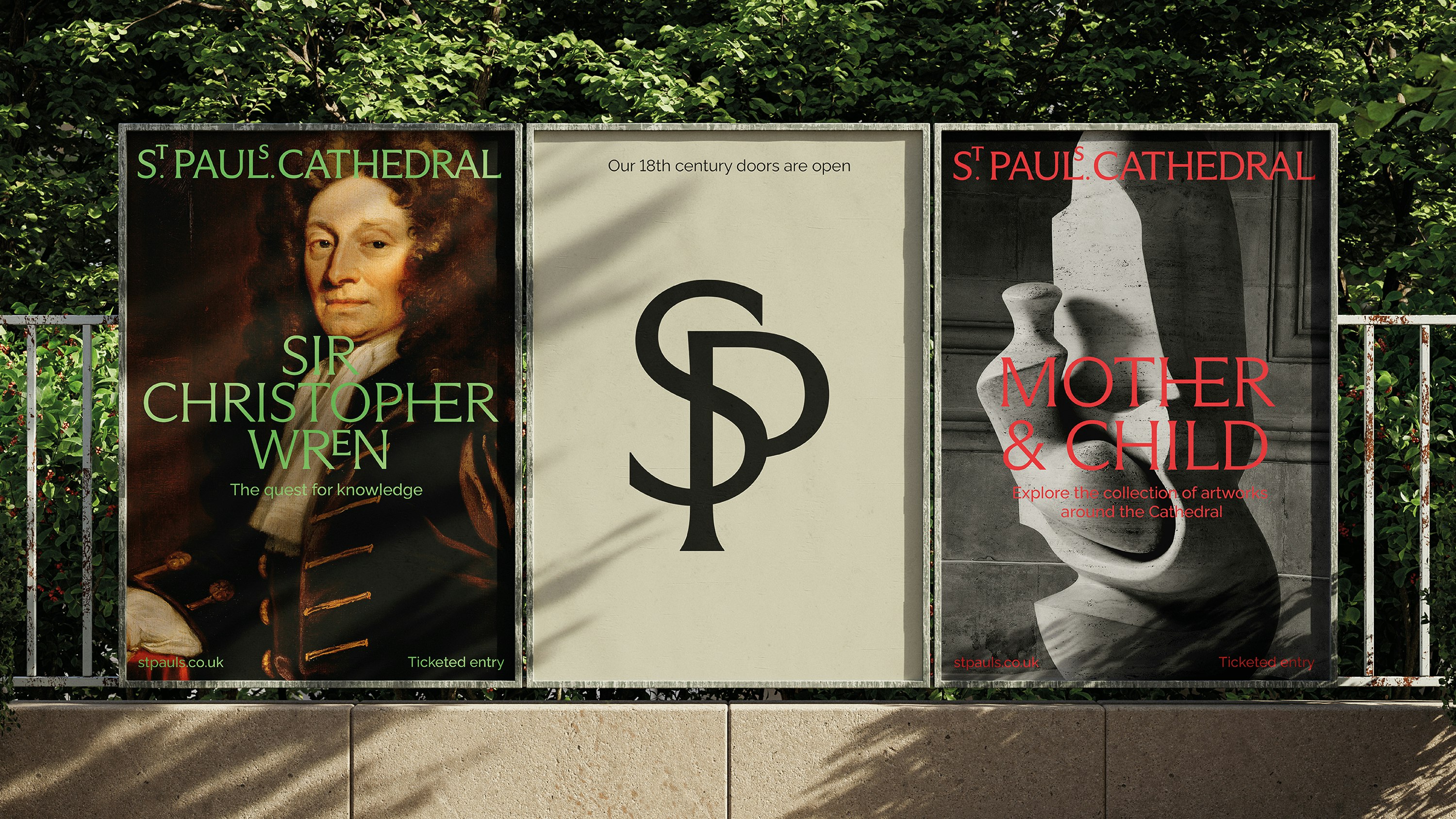 Pentagram St Pauls Cathedral identity design bpo review logo wordmark typography posters monogram