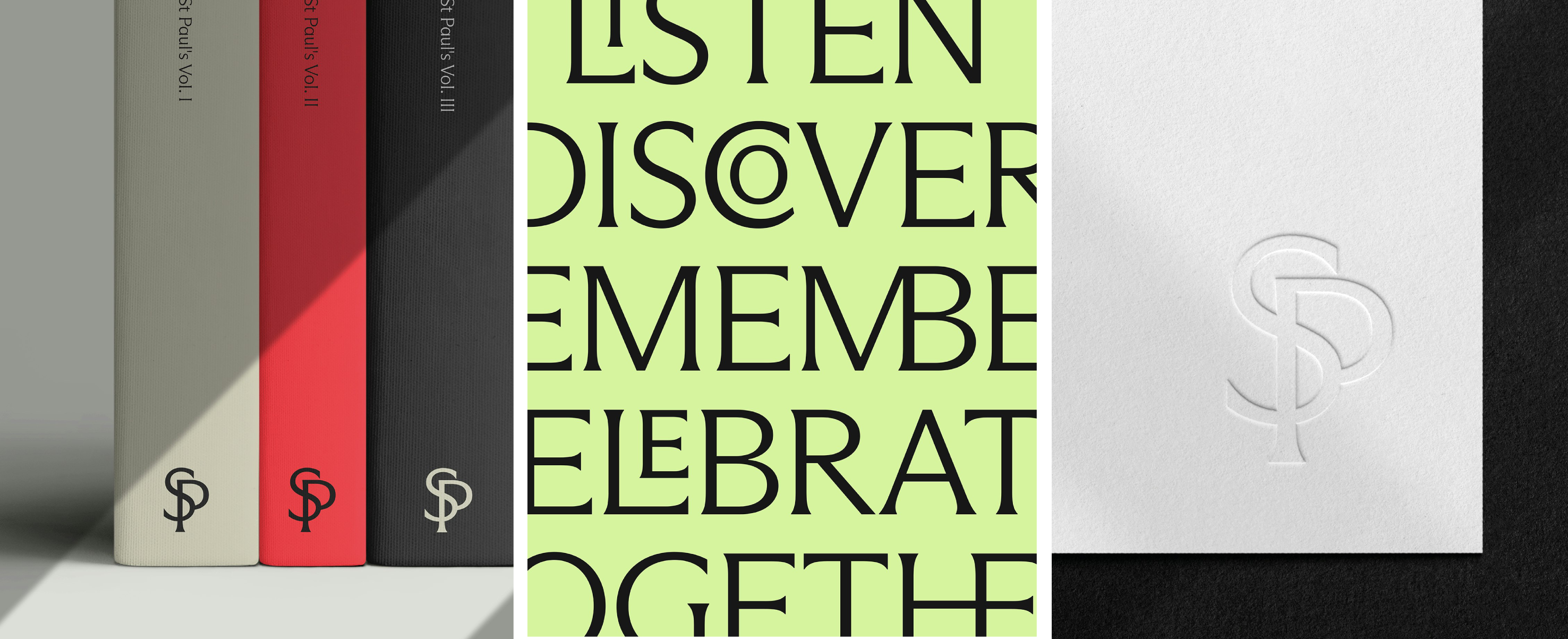 Pentagram St Pauls Cathedral identity design bpo review logo wordmark typography three images