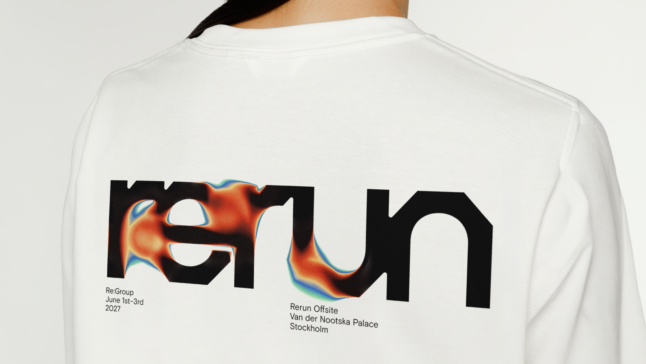 STUDIO GRUHL RERUN brand identity design bpo review logo wordmark t shirt merch