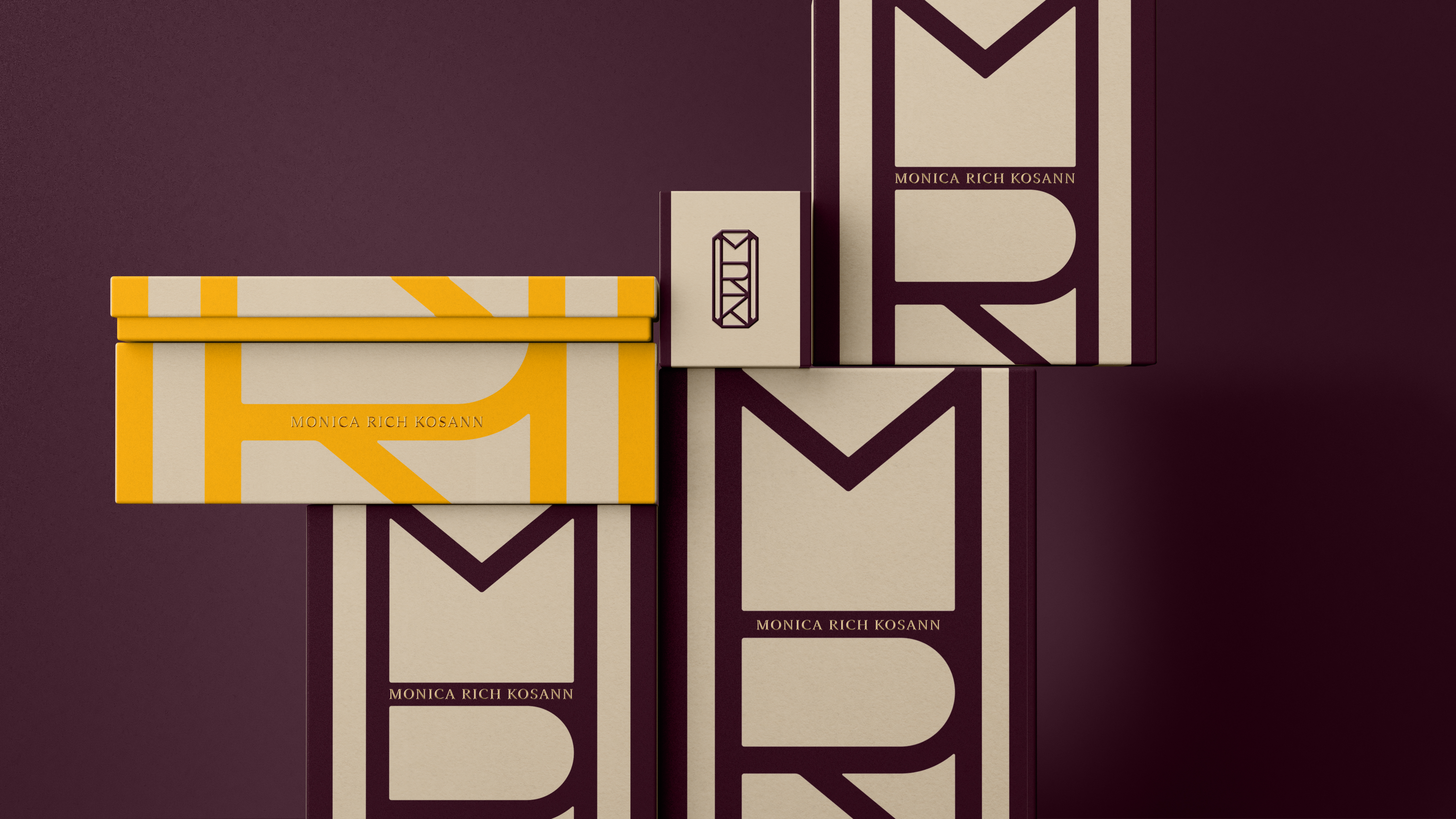 Monogram, branding, packaging and art direction by Here for fine jewellery brand Monica Rich Kosann
