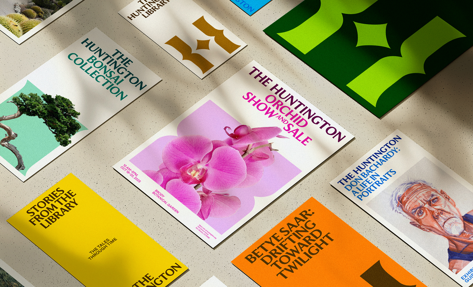 The Huntington Base Design brand identity logo wordmark typography bpo review print collaterel