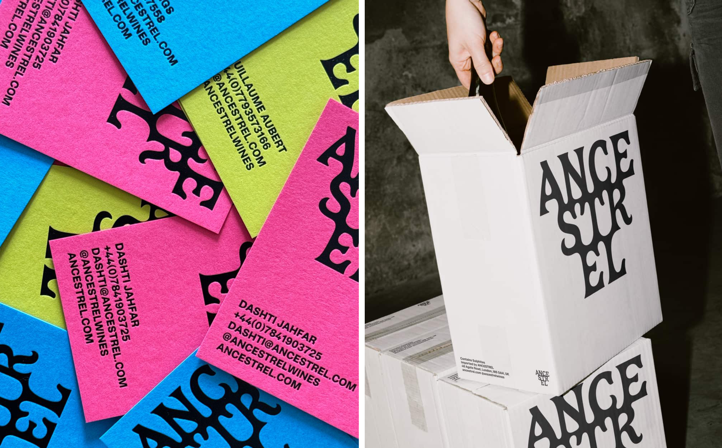 all purpose ancestrel wine brand identity design logo bpo review box business cards