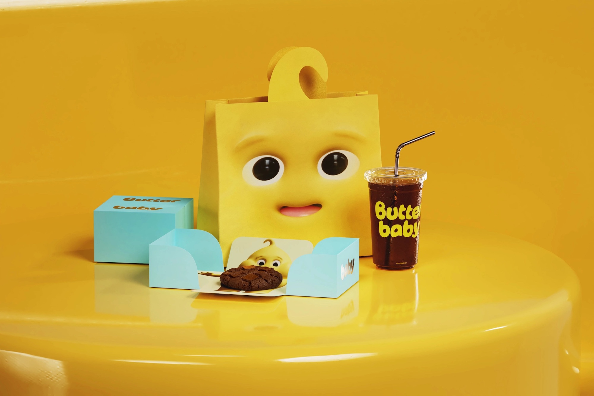 Butter Baby branding wordmark mascot design by Universal Favourite