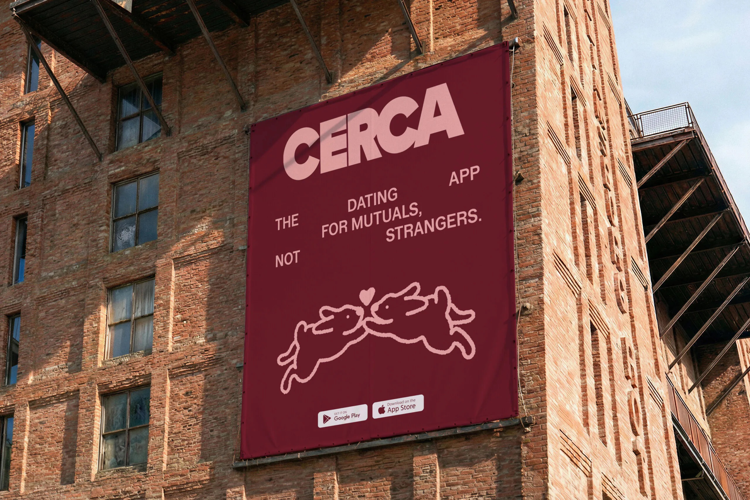 cerca logo wordmark brand identity by saint urbain bpo review poster red