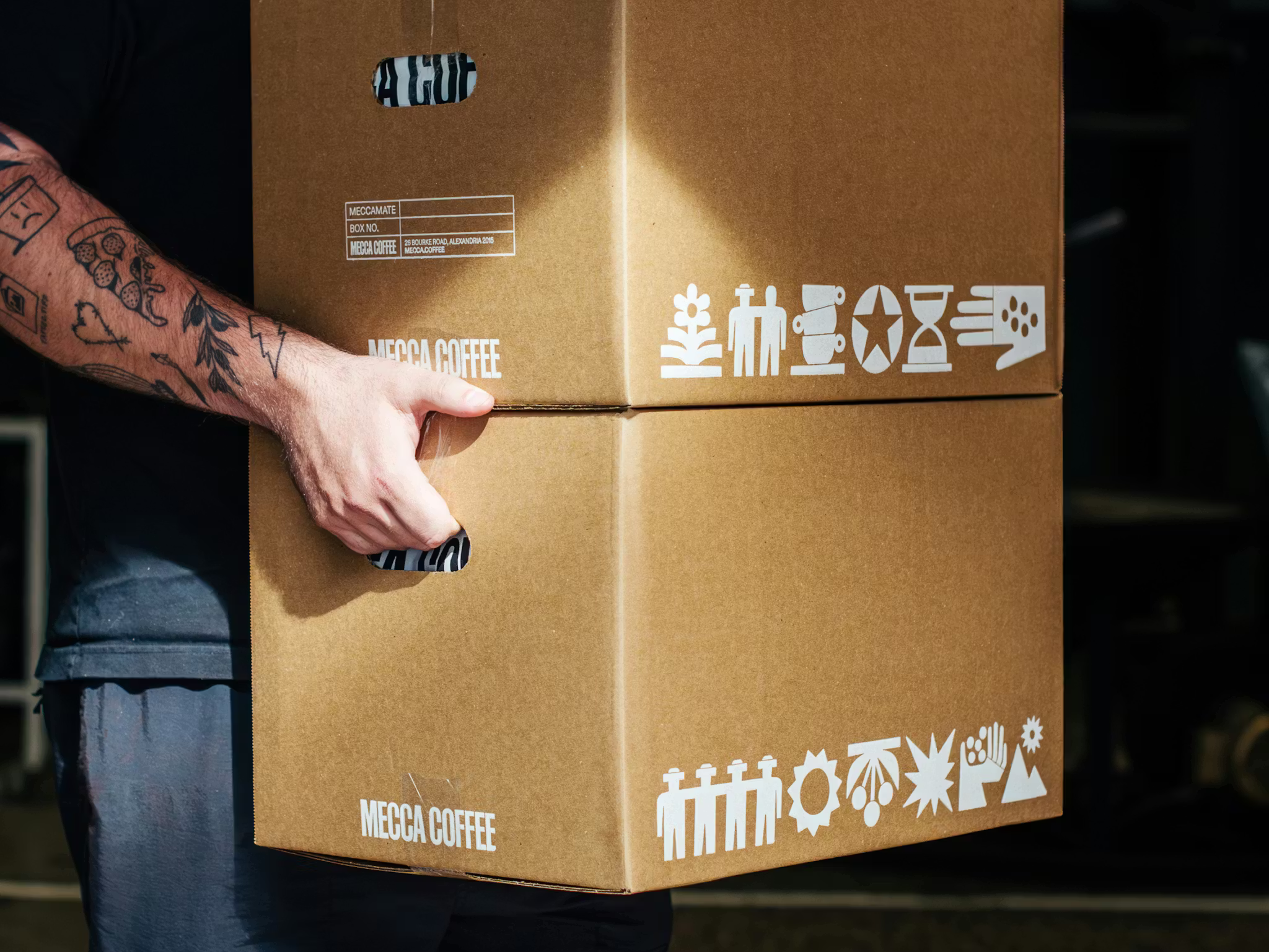 christopher doyle mecca coffee branding design identity bpo review boxes