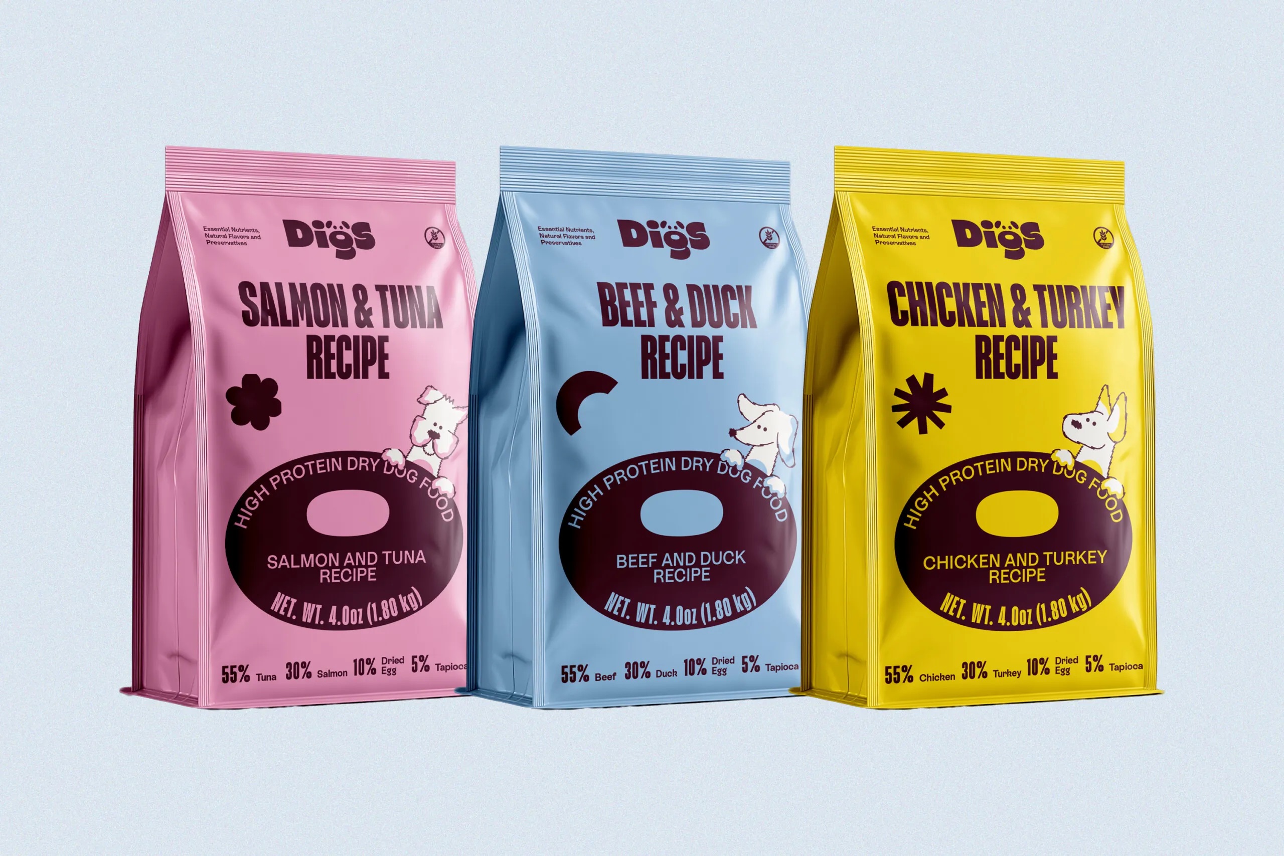 digs saint urbain brand design identity wordmark typography logo packaging dog food