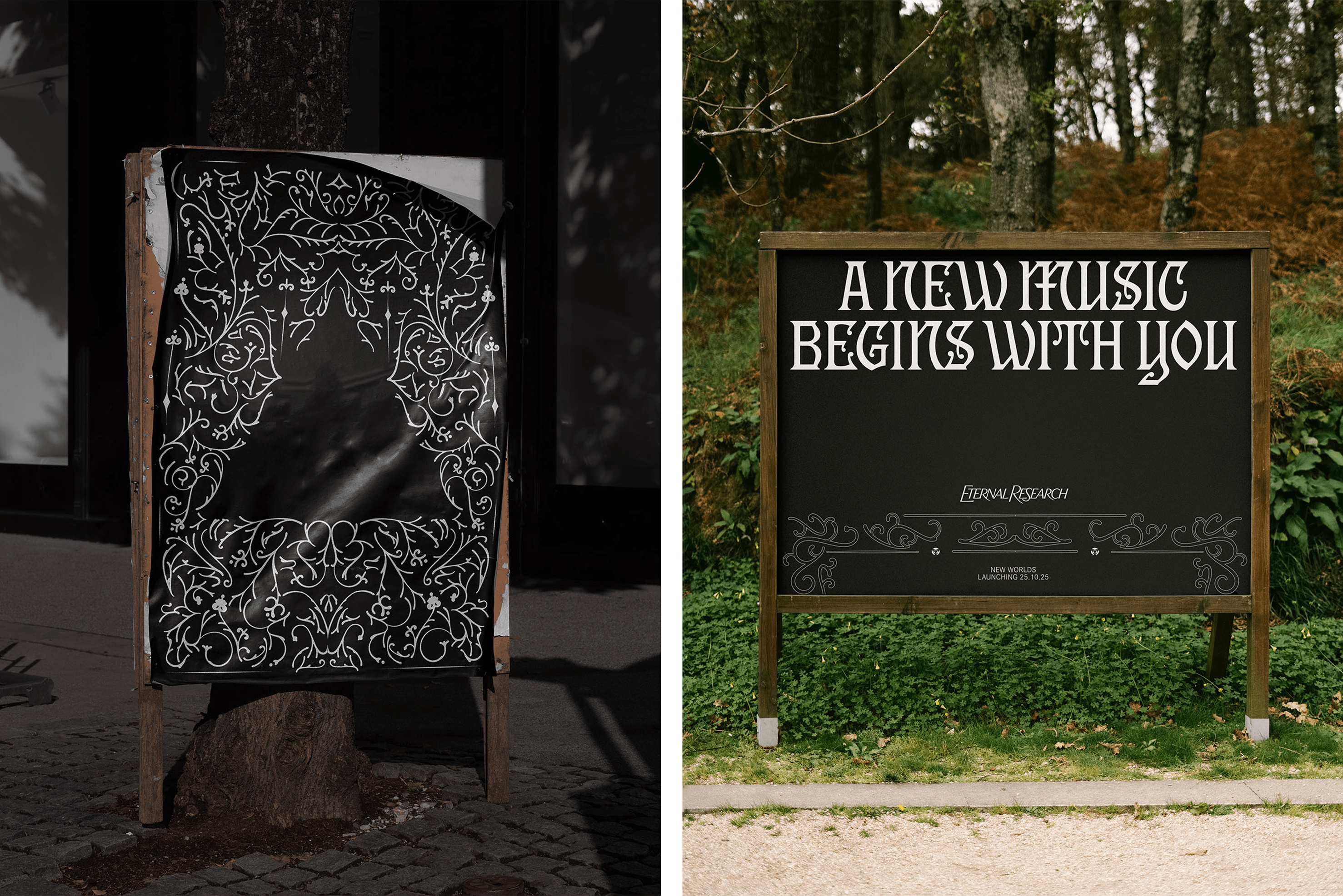 Eternal Research branding, logo, art direction, wordmark, print, stationery design by Cotton