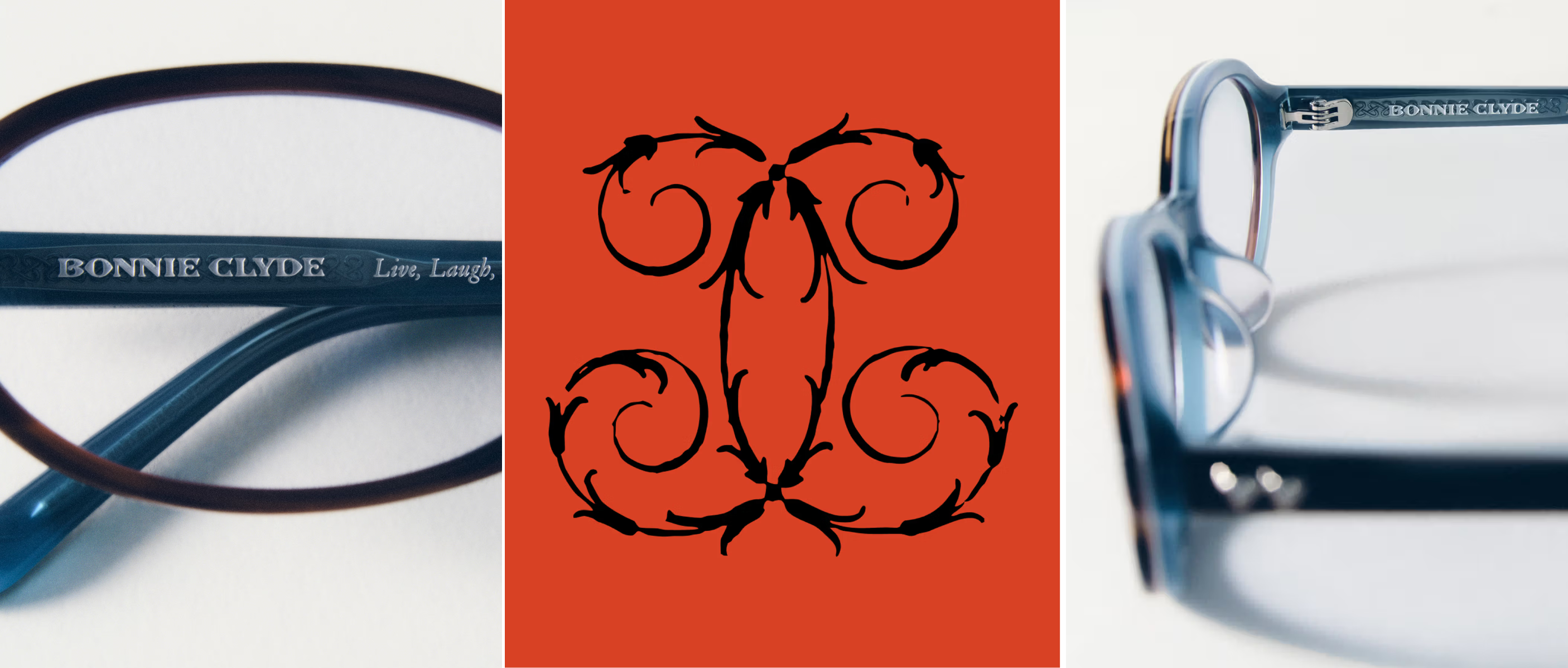 mouthwash studio bonnie clyde eyewear logo wordmark branding identity design bpo review website