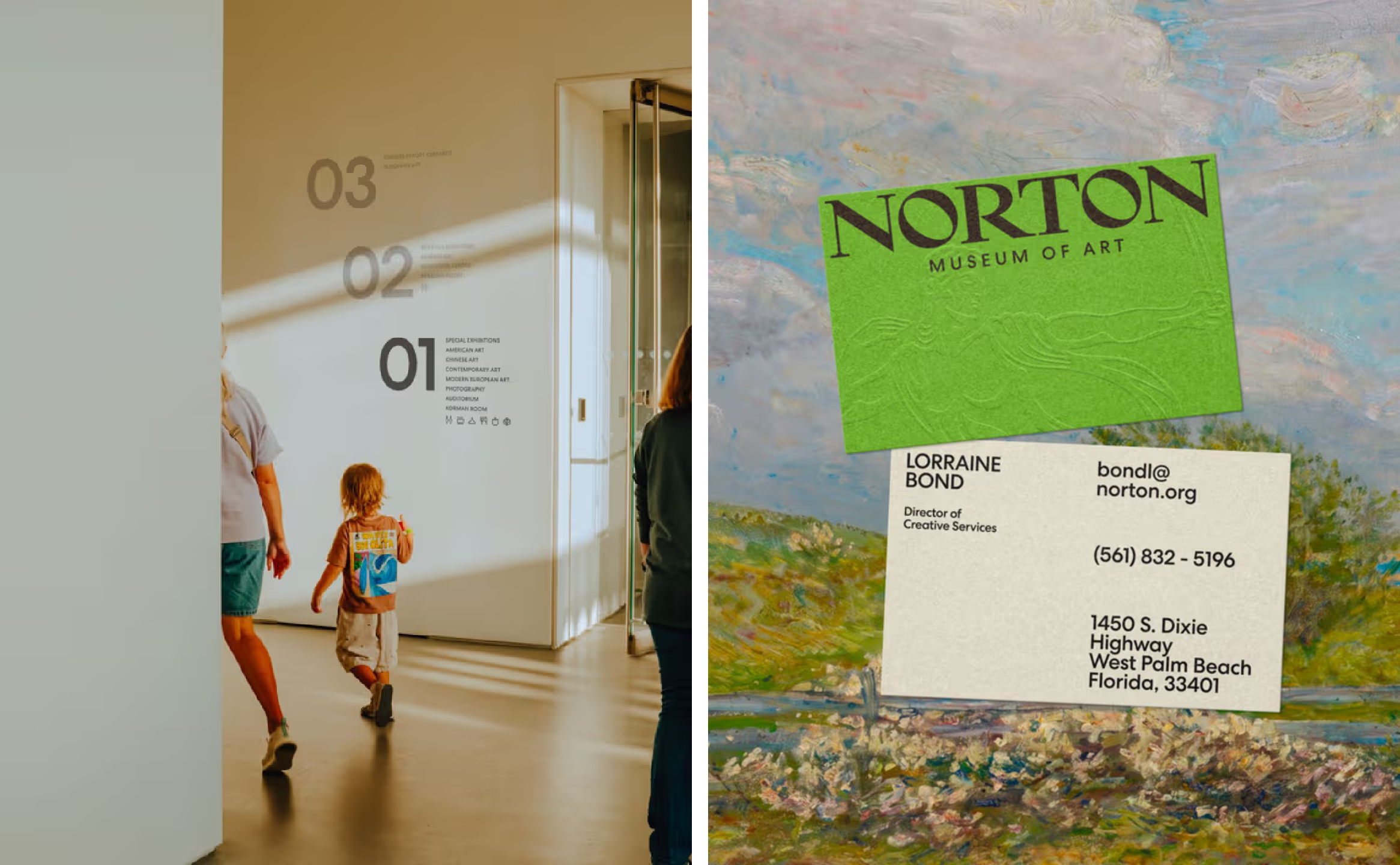 norton art museum branding wordmark identity design by koto bpo review interior signage