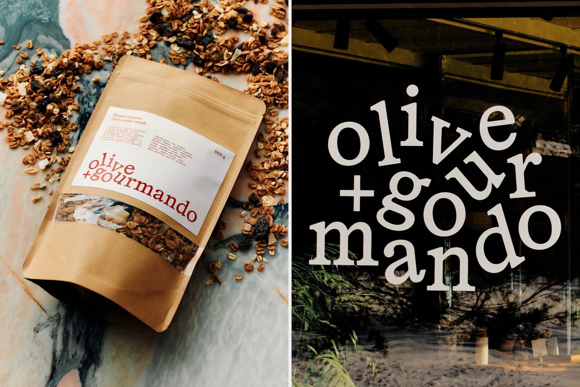 Olive + Gourmando logo, wordmark and branding by Caserne