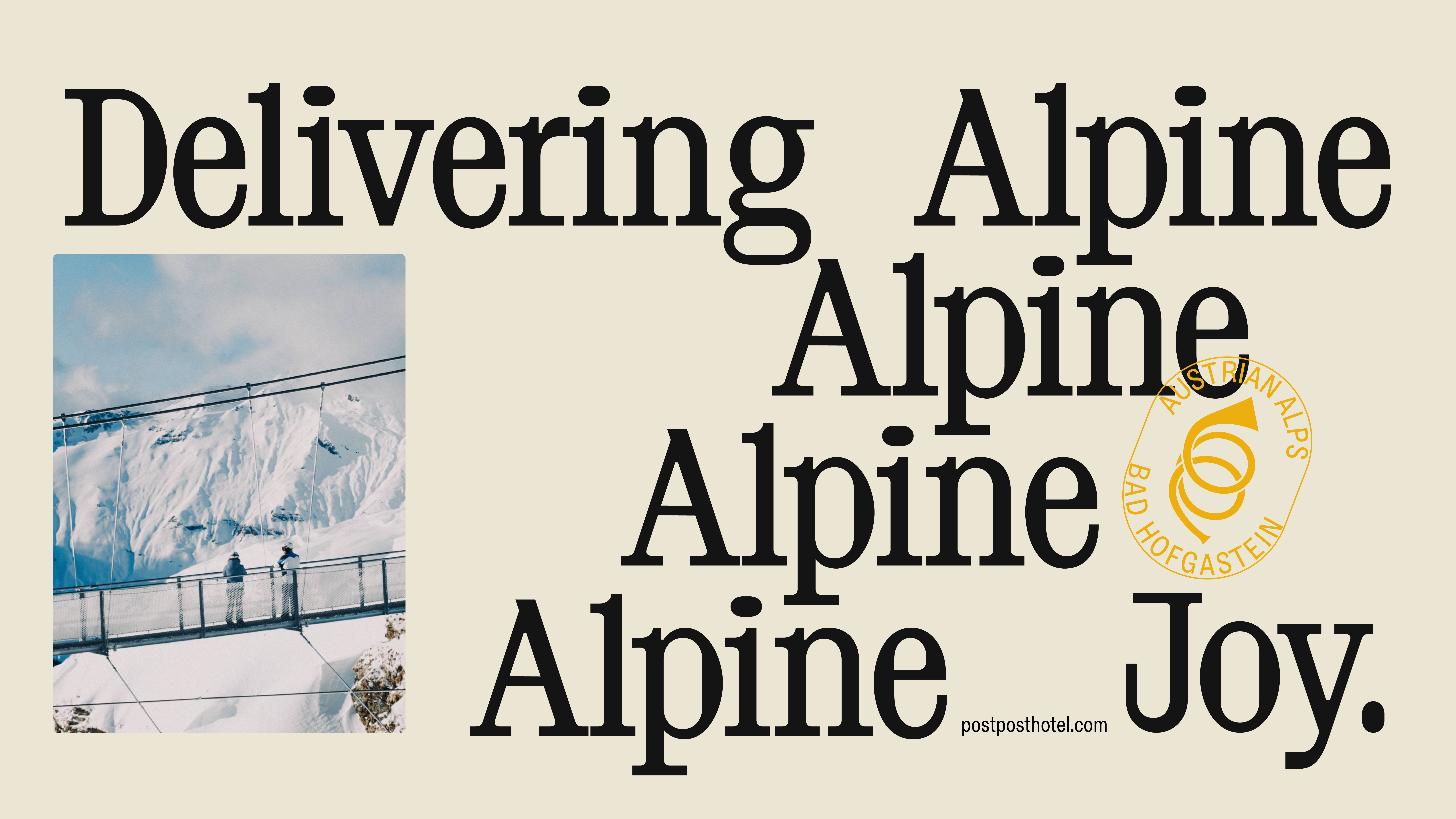 Branding, typography and print design by Studio Bruch for Post Post Hotel in the Austrian Alps