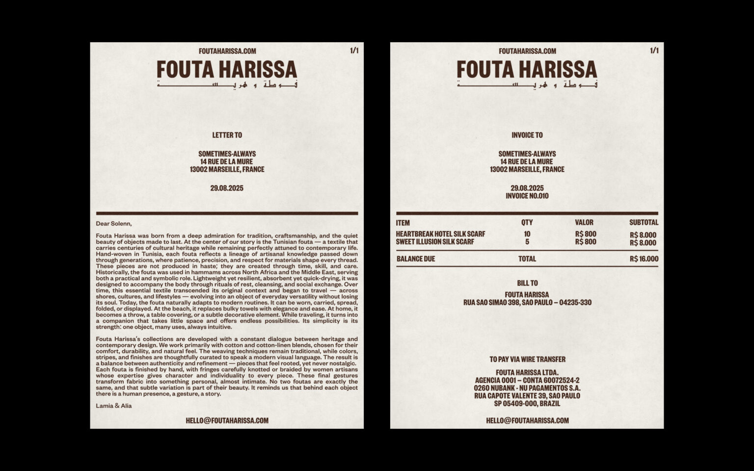 sometimes-always-fouta-harissa-branding identity logo wordmark design bpo review receipts