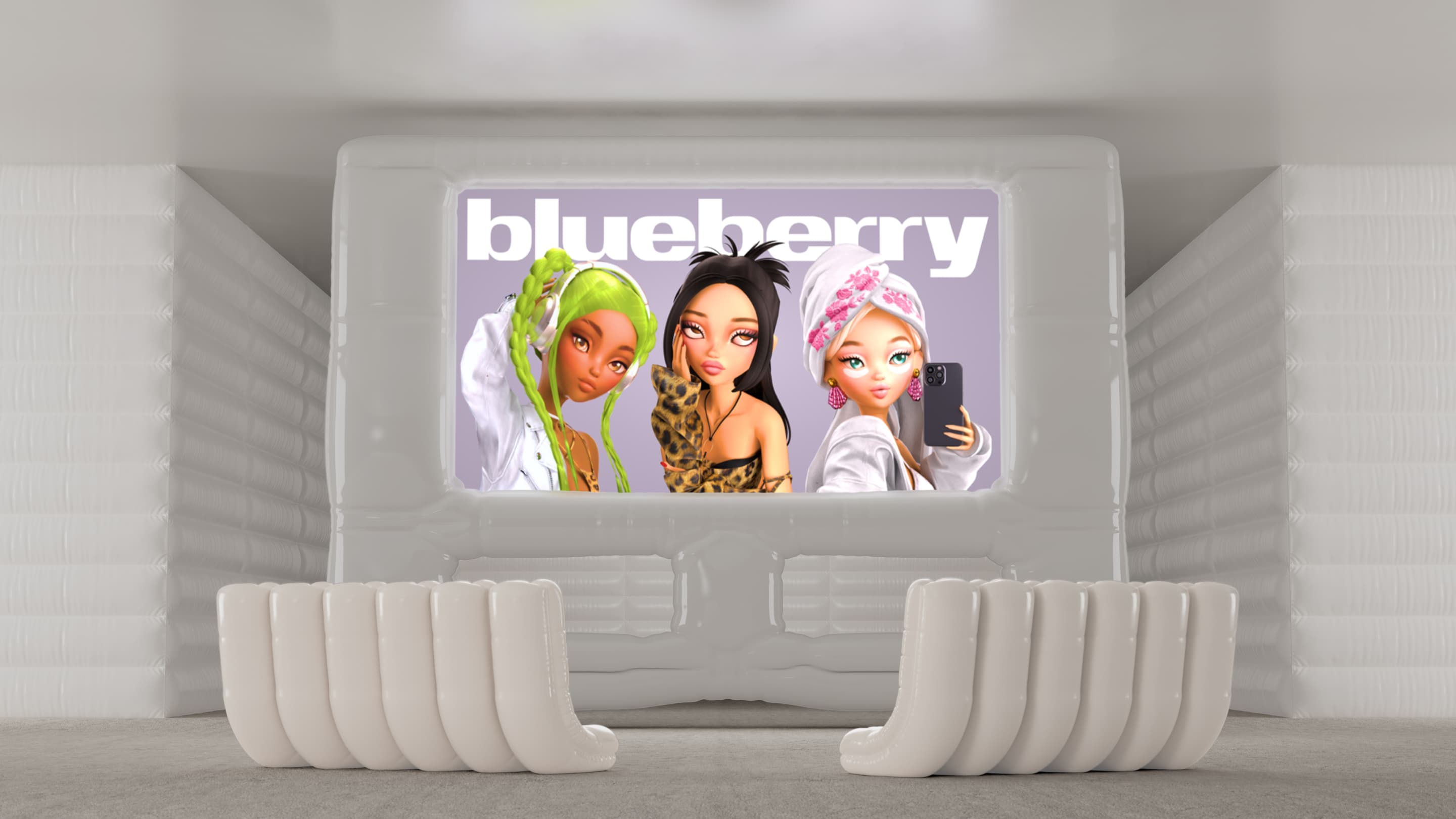 Blueberry brand identity typography wordmark logo character design by Studio NARI