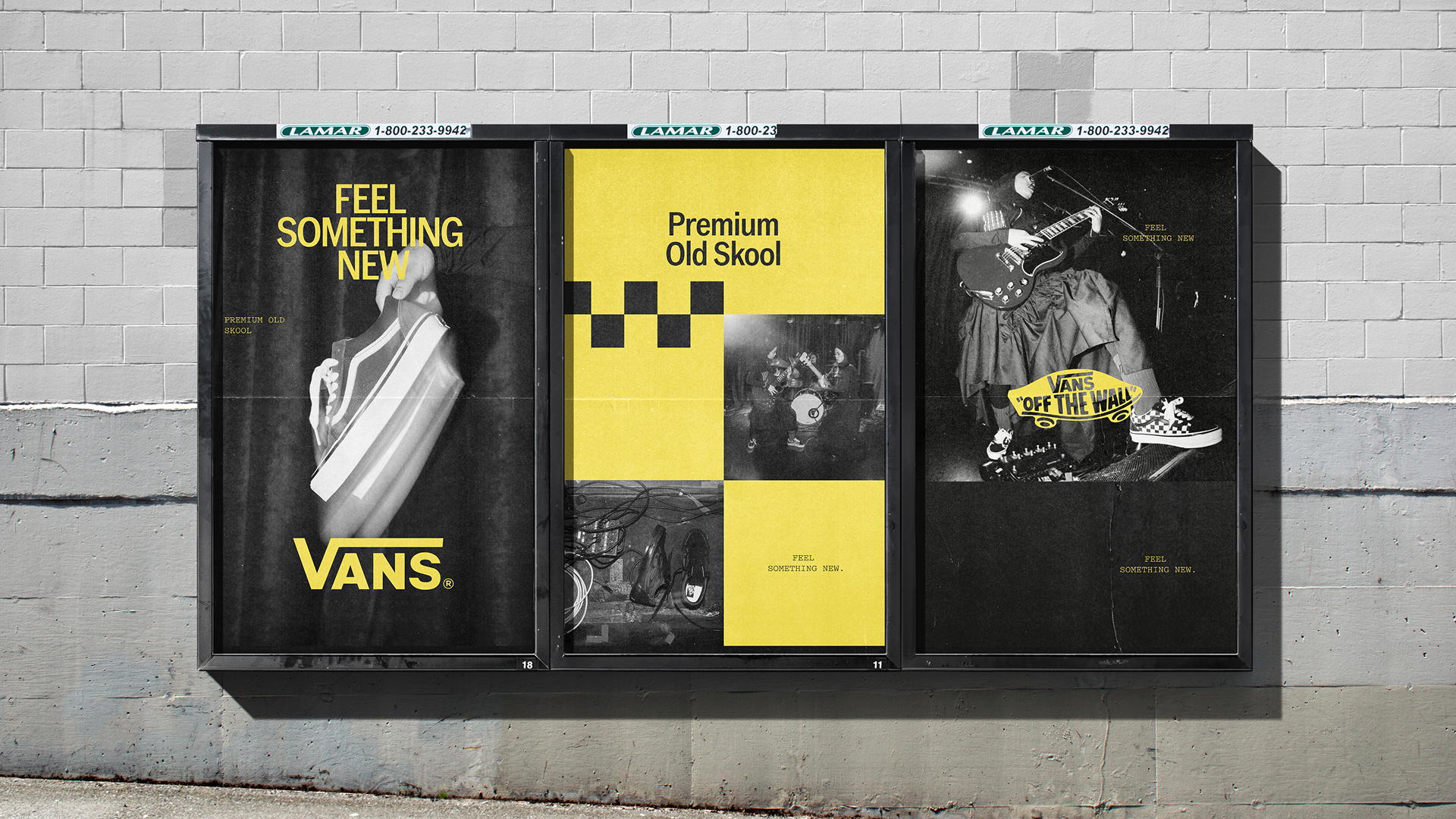 vans accept and proceed branding identity design logo wordmark bpo review poster trio black yellow
